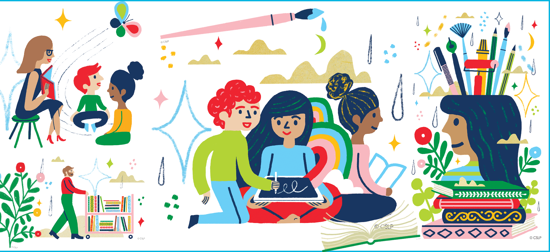Image with children reading 