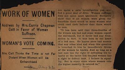 Woman suffrage : newspaper clippings May, 1900-Nov., 1910