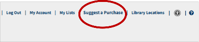 Picture highlighting location of ‘Suggest a Purchase” selection