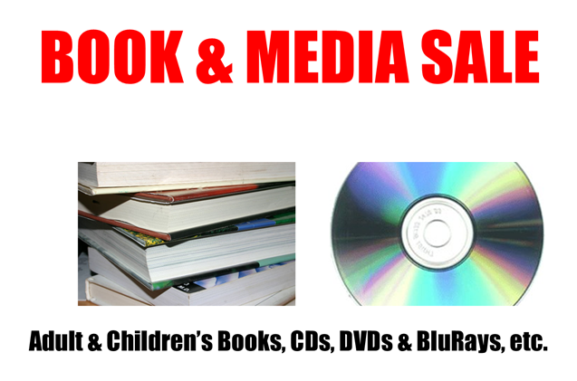 Book & Media Sale. Adult & Children's Books, CDS, DVDS & BluRays, etc. 