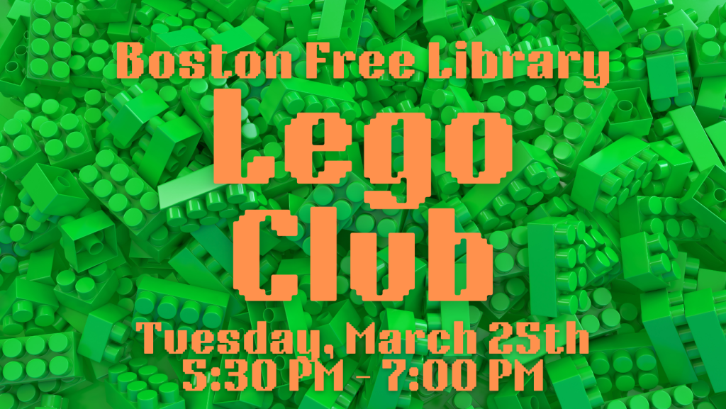 Lego Club March 25th at 5:30 PM