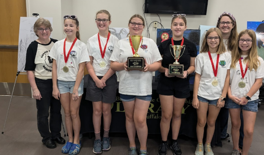 Battle of the Books 2024 Winning Team from Grand Island Memorial Library 