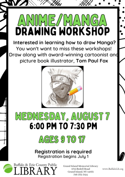 Manga/Anime Drawing Workshop August 7th 