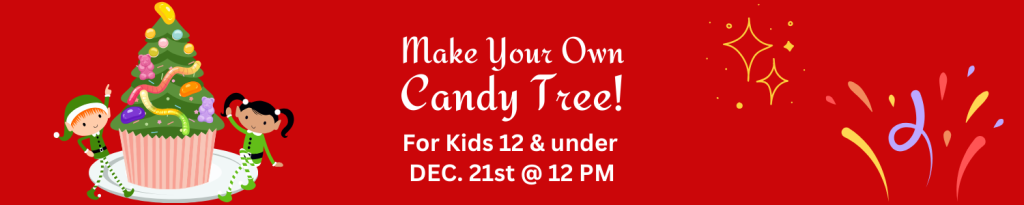 Kids Ages 12 and under are invited to decorate their own tree cupcake with candies, snacks and sprinkles! Registration is required, please call us at #716-668-4991 or stop by the desk to register for this program! Event date & time: December 21st at 12pm